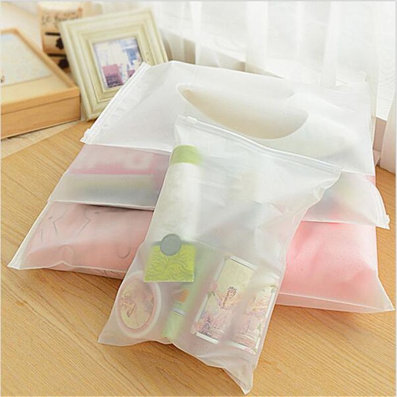 100pcs Storage Saving Space Clothes Bags Frosted Plastic Zip-lock Garment  Bags Travel Seal Storage Bags With Vent Holes