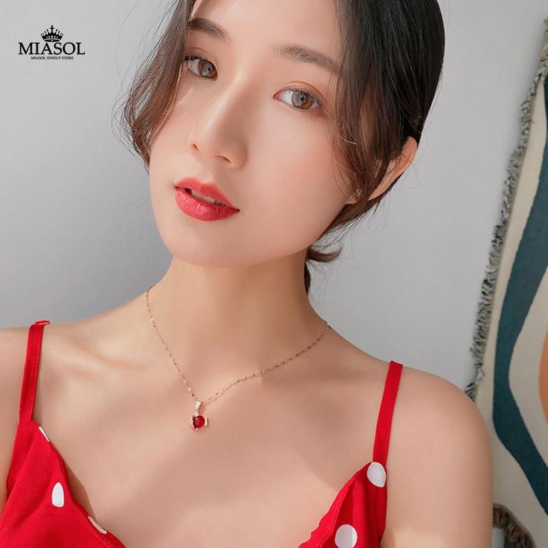 Pequeño rojos collar exquisito rosa niña hermoso adornos mujer sexy joyería ms