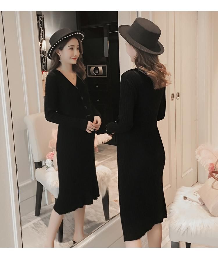 Compra Invierno Embarazo Ropa Vestido Maternidad Suéter Con Cinturón  Estirado Slim Slim Cuello De Lactancia Punto Cálido Cálido Vestidos Largos  Barato | Entrega Rápida Y Calidad | Es.Dhgate
