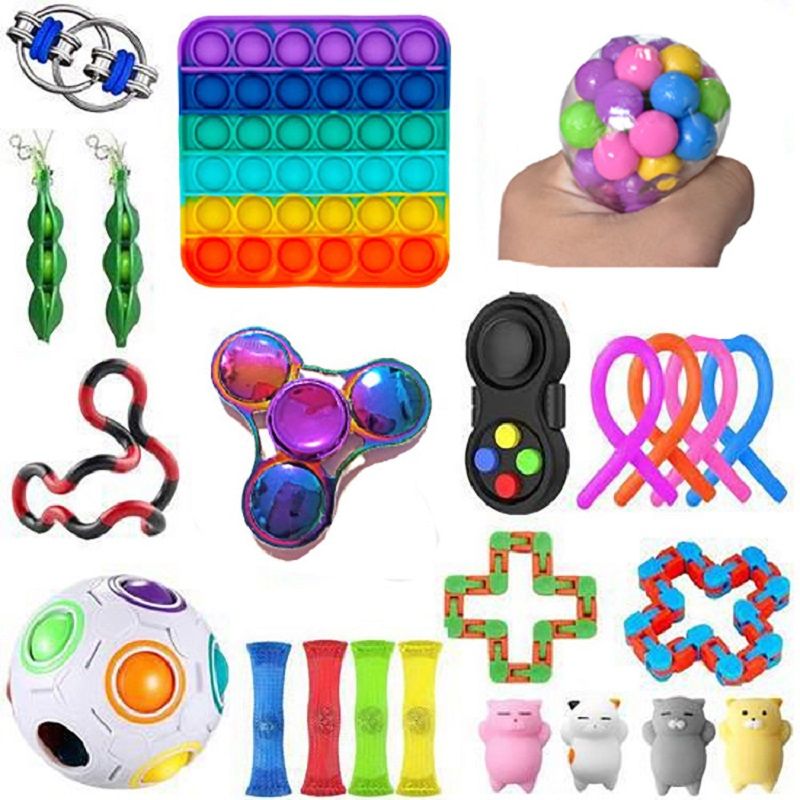 Pop It Fidget Toy Push Bubble Fidget Juguete Sensorial para Aliviar El Estrés Juguete para Autismo Necesidades Especiales para Aliviar El Estrés para Niños Adolescentes Adultos Mujeres