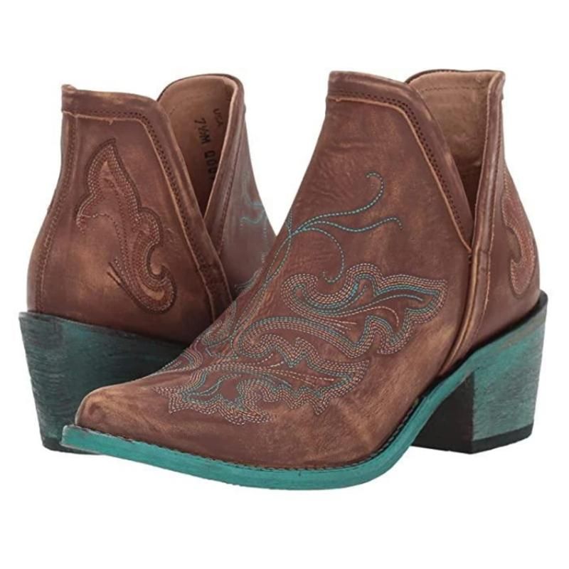 Liz cognac on sale embroidered dream bootie