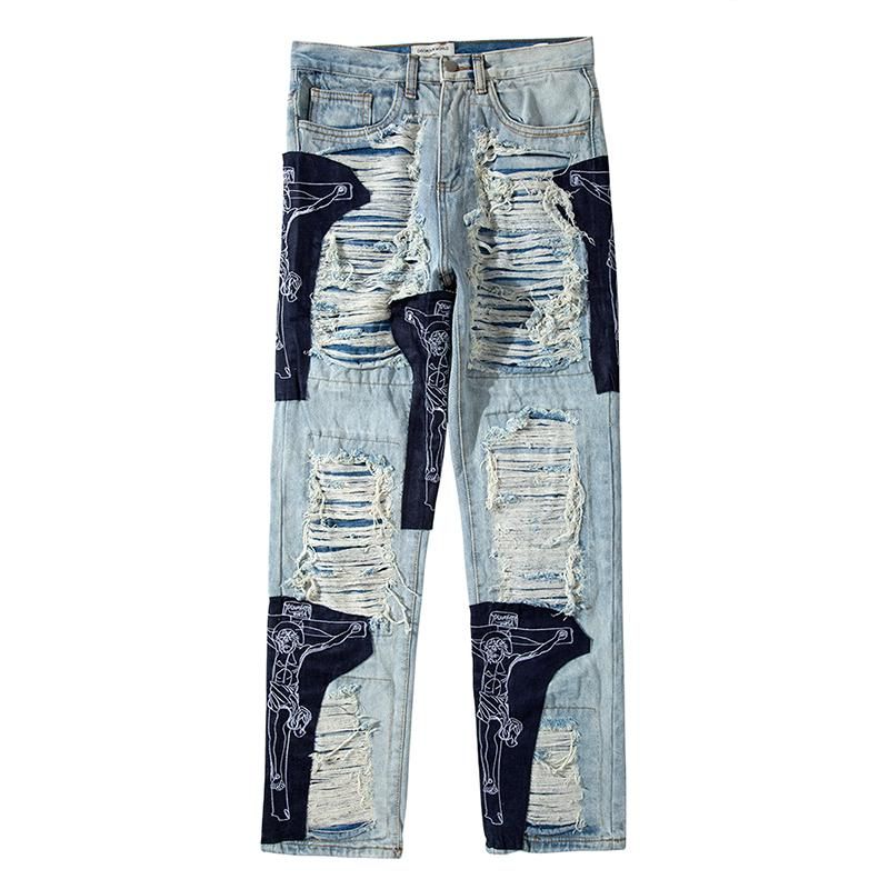High Street Oversize Baggy Jean Hole 