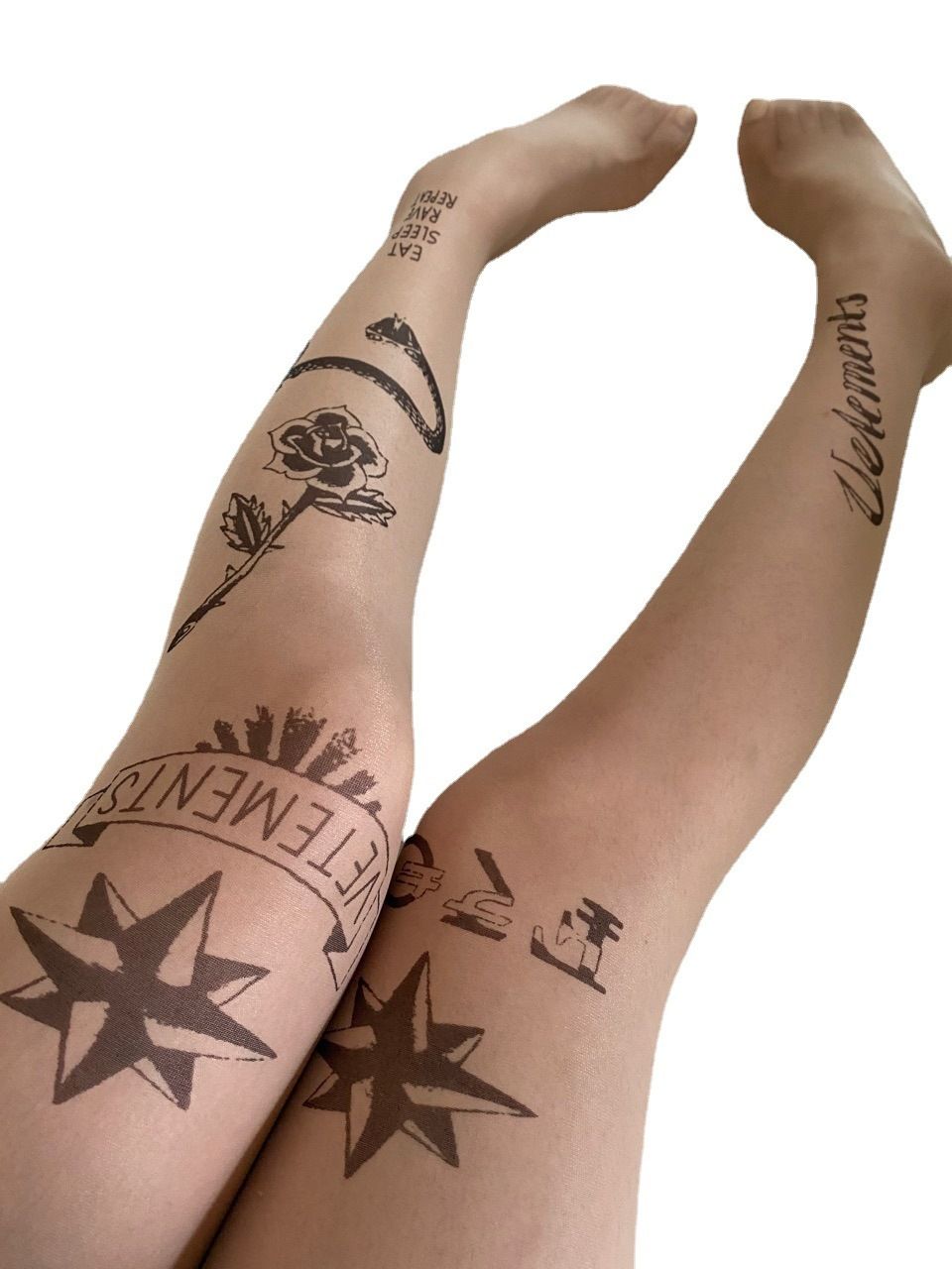 Summer skin color pantyhose anti stripping silk arbitrary cutting stockings letter tattoo cartoon animation Summer skin color pantyhose anti stripping silk arbitrary cutting stockings letter tattoo cartoon animation
