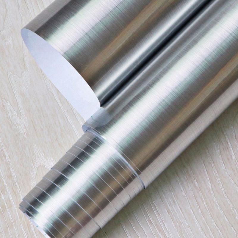 Papel Tapiz De Níquel Cepillado Vinyl Peel And Stick S... Papel Tapiz De Níquel Cepillado Vinyl Peel And Stick S...