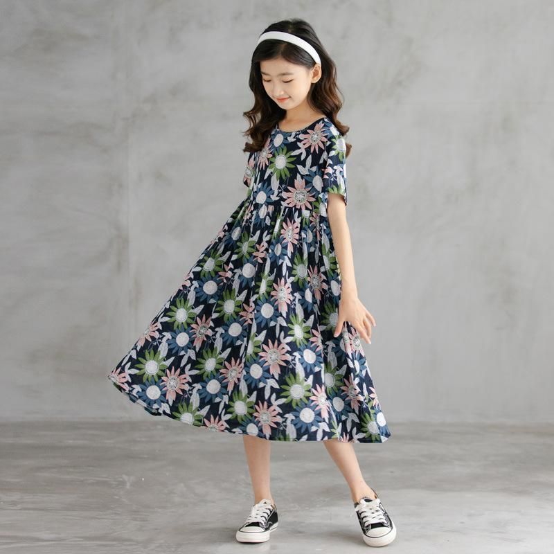 años niña vestido floral estampado de niños para niños para princesa traje