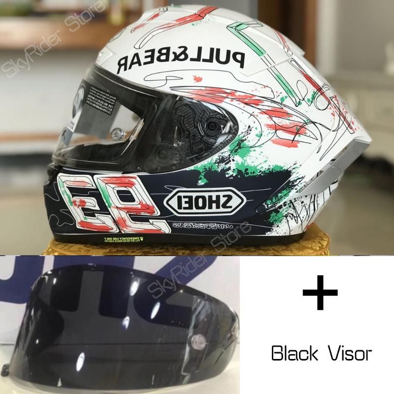 with black visor