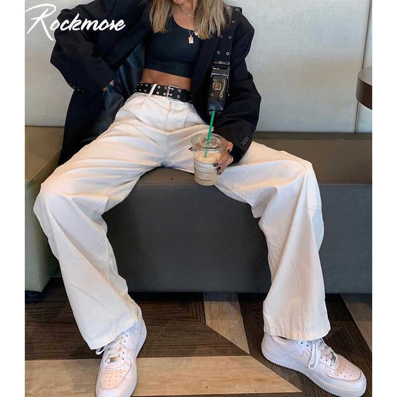 Compre Rockmore Wide Leg Jeans Mujeres Pantalones De Carga Tallas Grandes  Bolsillos Blancos Mujer Jeans Alto Cintura Streetwear Demin Pantalones  Rectos Casual S0812 A 18,57 € Del Dafu01 | Es.Dhgate.Com