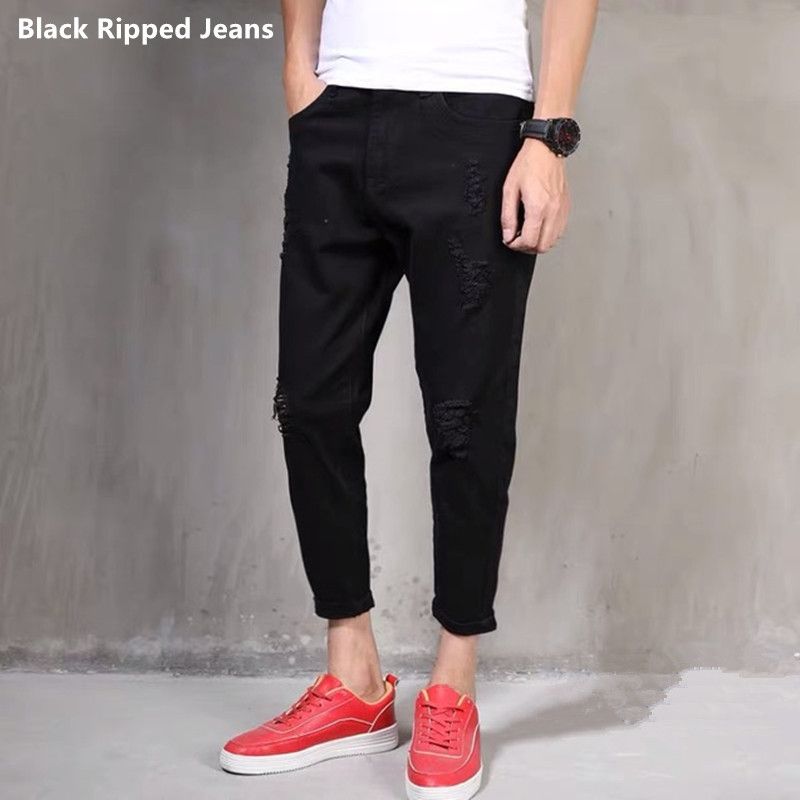 Svarta rippade jeans