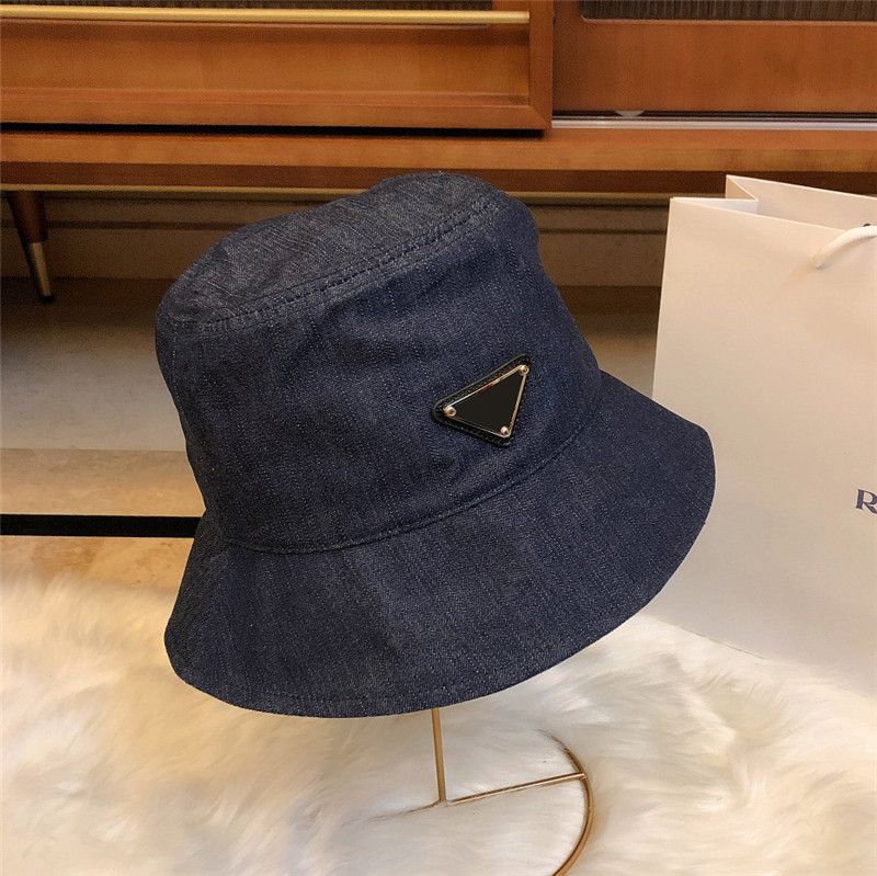 Denim Bucket Hats Triangle Men Women 