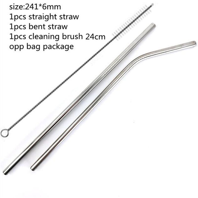 241mm straight bent straw+brush