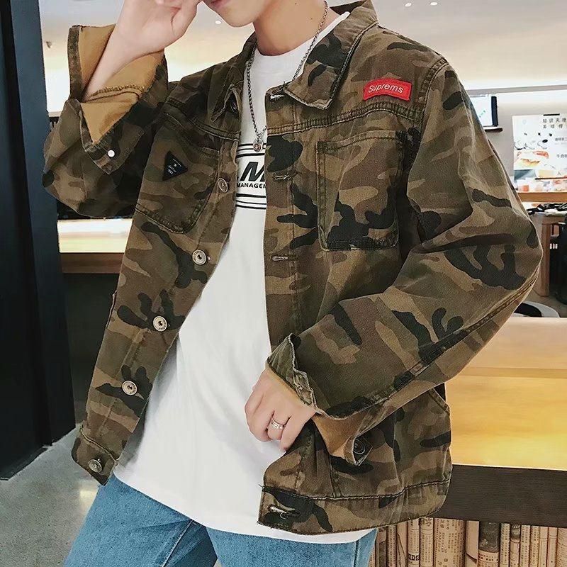 Compra Chalecos Para Hombre Chaqueta De Mezclilla De Camuflaje Hombre 2021  Primavera Y Otoño Estilo Coreano Solapa Manga Larga Soltero Bordado Soste  Barato | Entrega Rápida Y Calidad | Es.Dhgate