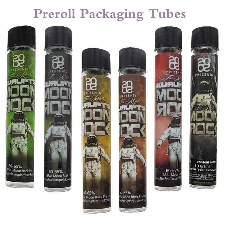 Preroll Packaging Glass Tubes Dry Herb Pre Roll Joint Bottles Moonrock