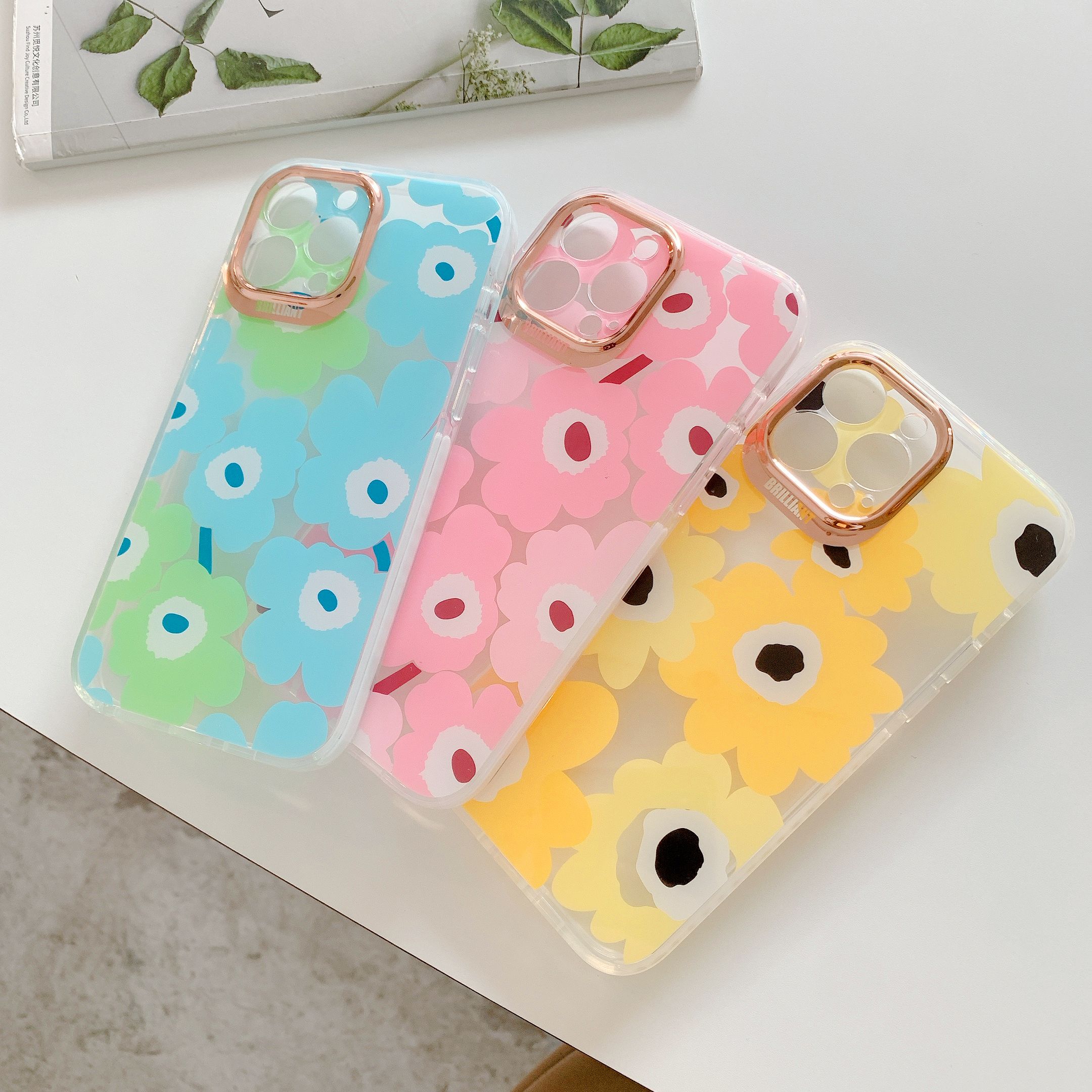 Pink, blue & yellow phone case