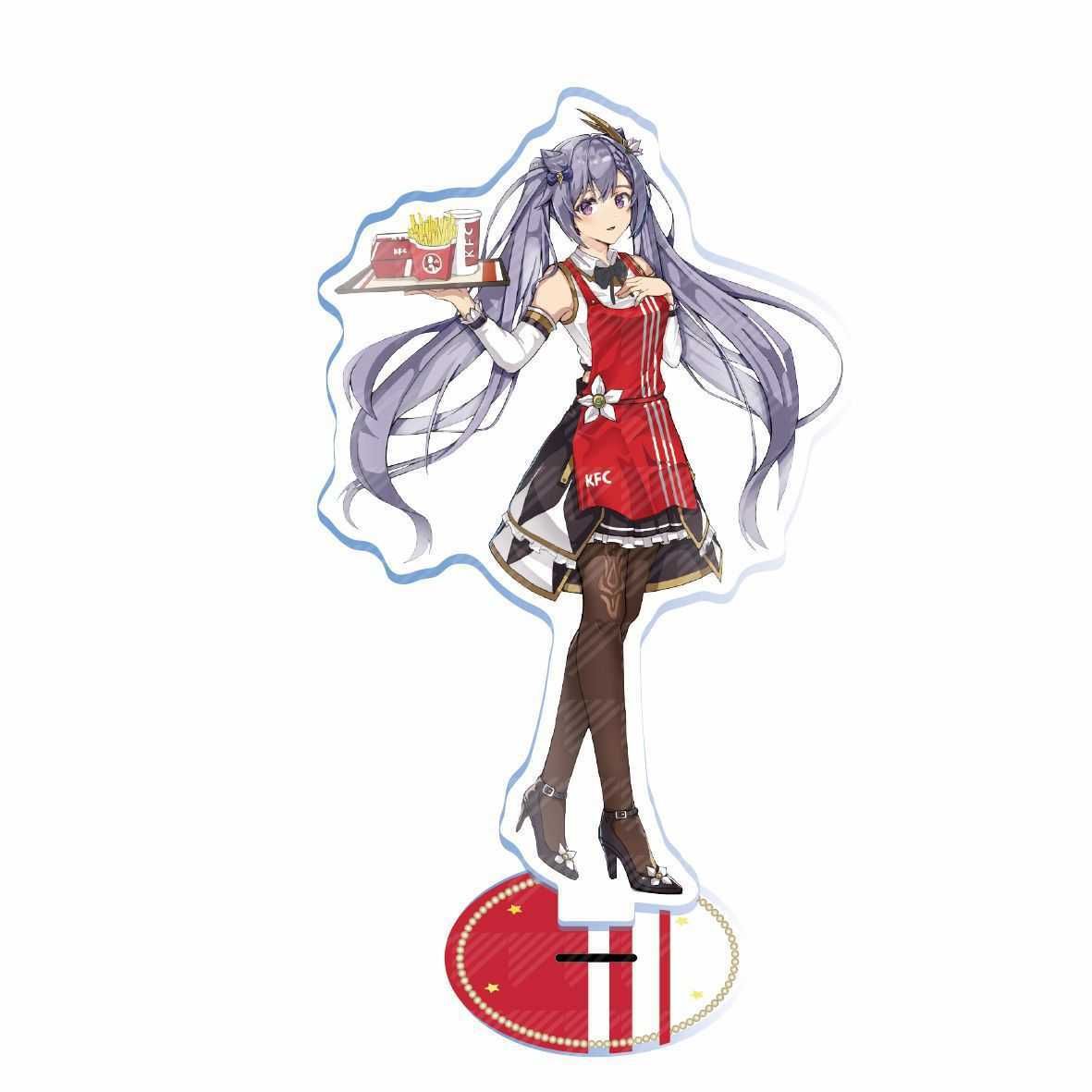 Anime Genshin Impact x KFC Sexy characters Noelle Diluc GM Acrylic Figure  Stand Model Plate holder
