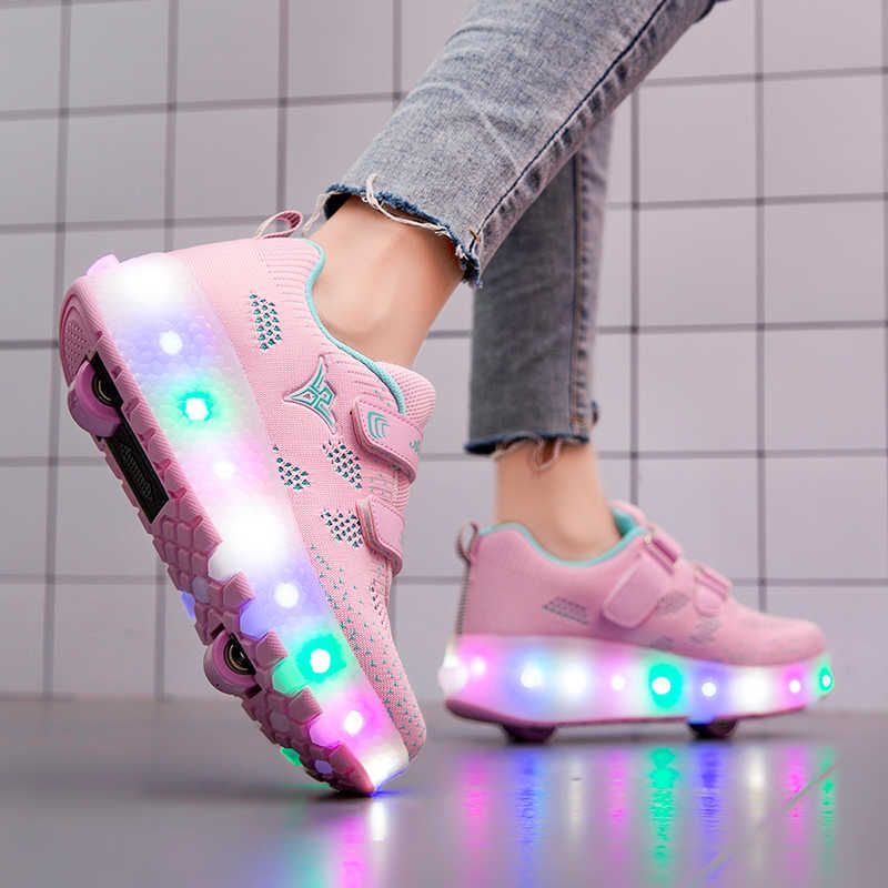 Koop Dropshipping Atletisch \u0026 Buiten Online, GoedkopeRol Skate Schoenen  Voor Kinderen Jongens Meisjes Led Wielen Sneakers Met Op Dubbele Twee  Wielen Kinderen Jongen Meisje Skate Sneakers Roze Schoenen X0719 Bij Cow04  |DHgate