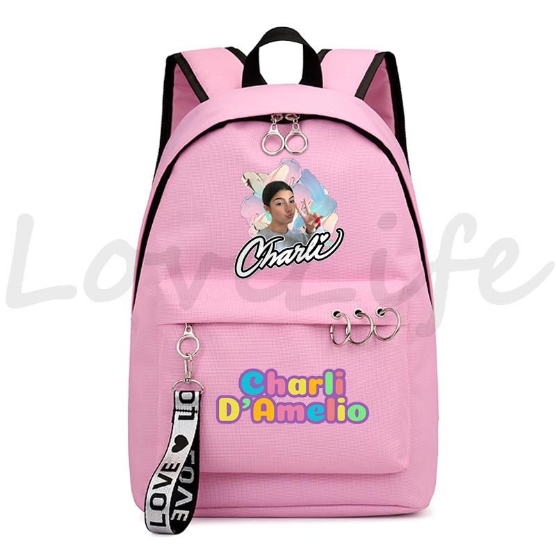 Compra Mochila Mochila Charli Damelio Impreso DAmelio Rucksack Bolso  Escolar Bolso De Libros Para Niñas Accesorios De Cadena De Mochila Femenina  Barato | Entrega Rápida Y Calidad | Es.Dhgate