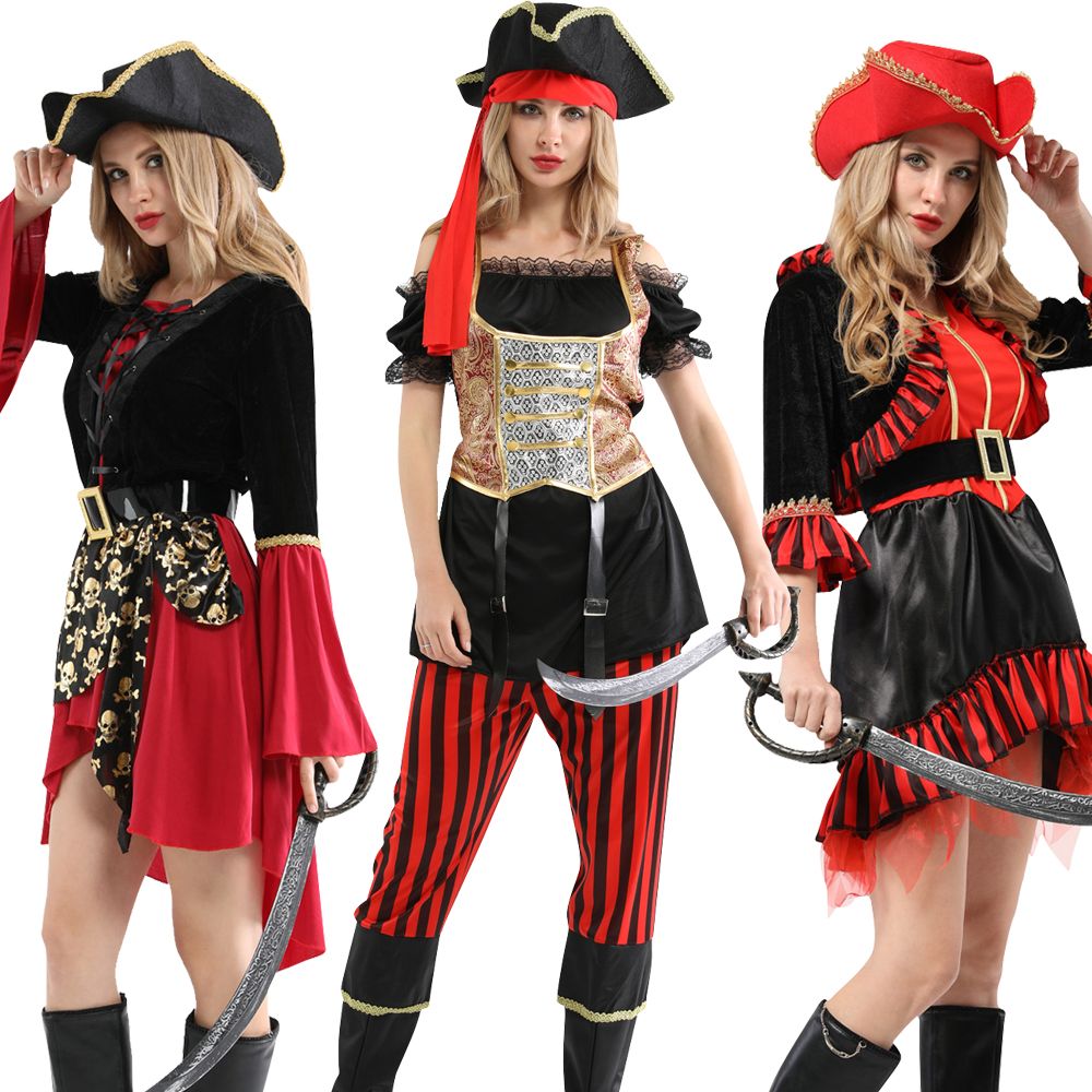 Anime costumesholiday halloween sexy mujeres pirata cosplay traje de fiesta  elegante vestido carnaval rendimiento de alta