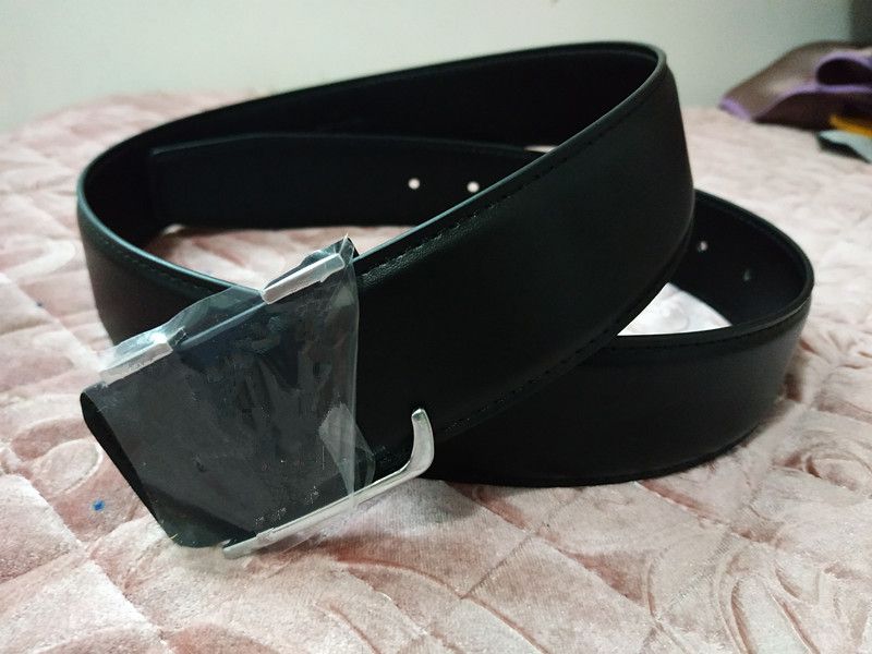 2Silver buckle + black belt