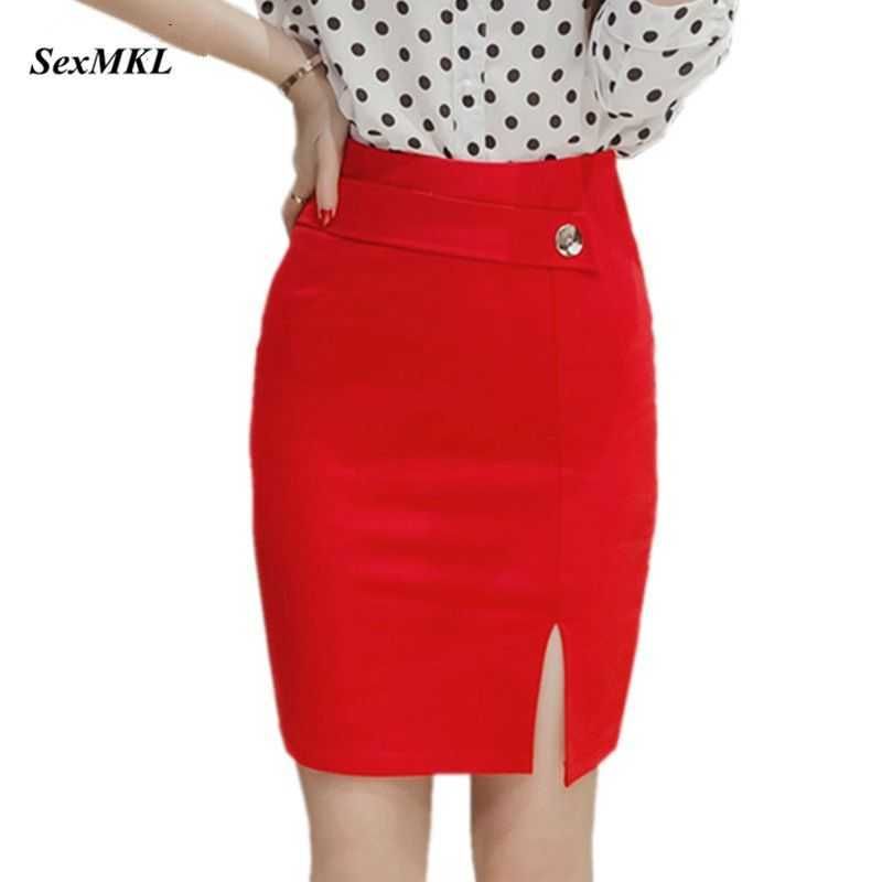 Compra Talla Grande Mujeres Faldas Rojas Moda Elegante Sexy Ol Mini Falda  Negra Delgada Oficina De Oficina Elástica Formal De Alta Cintura Falda  Lápiz 210528 Barato | Entrega Rápida Y Calidad | Es.Dhgate