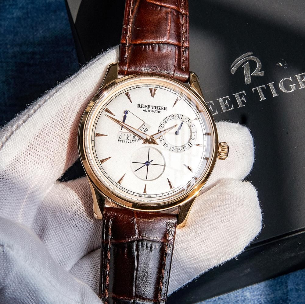 Acquistare Mens Eleganti Orologi Automatici Con Riserva Di Carica Completa  Calendario Oro Rosa Orologio RGA1980 Economico | Consegna Veloce E Qualità  | It.Dhgate