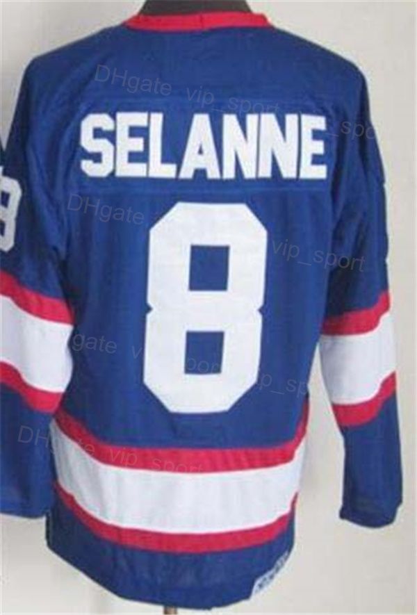 Teemu Selanne Winnipeg Jets Vintage Throwback Blue Jersey