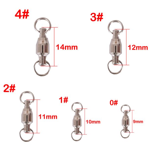 10pcs fishing swivel heavy duty ball bearing rolling stainless steel solid ring hook connector fish tacke accessories