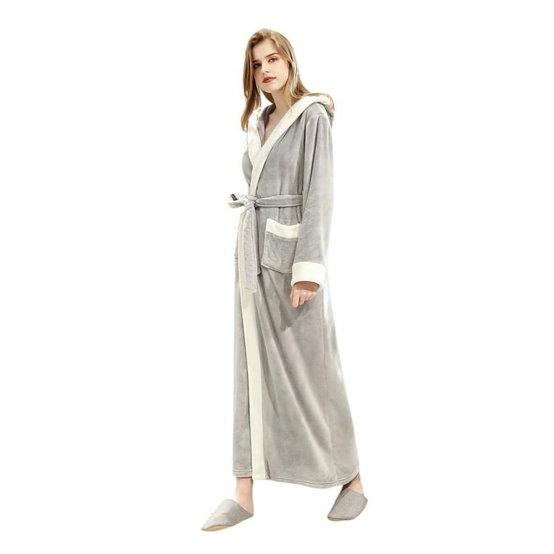 Robes For Women Couples Winter Lengthened Bathrobe Splicing Home