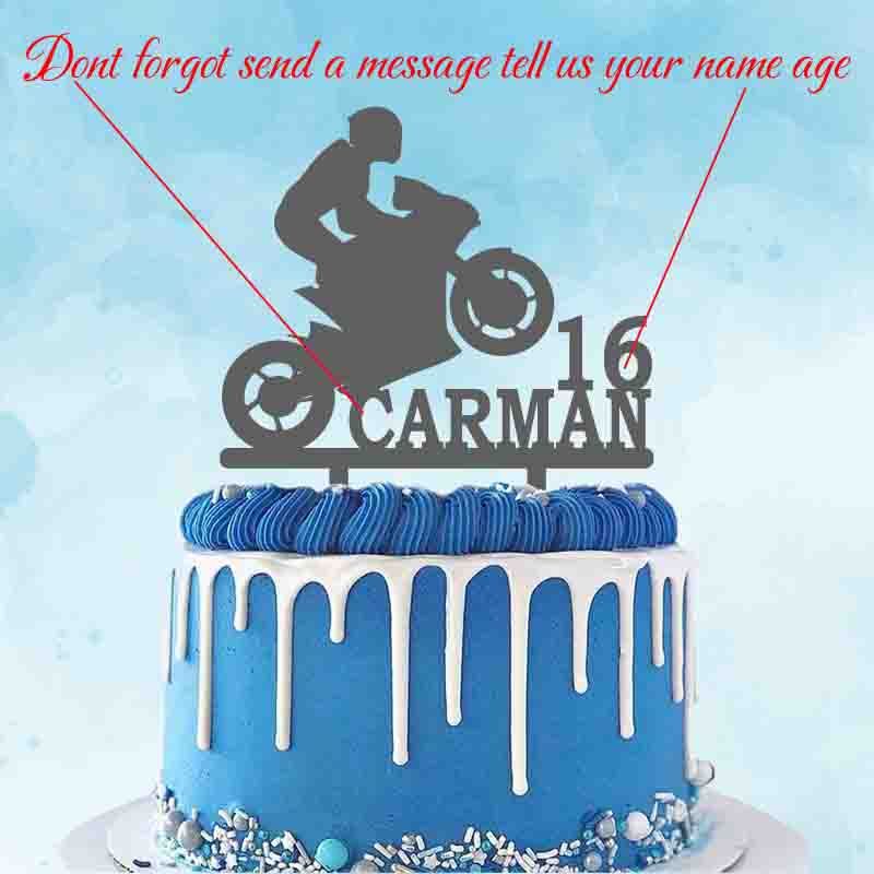 Acheter Pas Cher Homme Motocross Silhouette Nom Personnalise Age Moto Caking Cake Cake Topper Pour La Decoration De La Fete Danniversaire Danniversaire De Motocross Du 8 72 Fr Dhgate