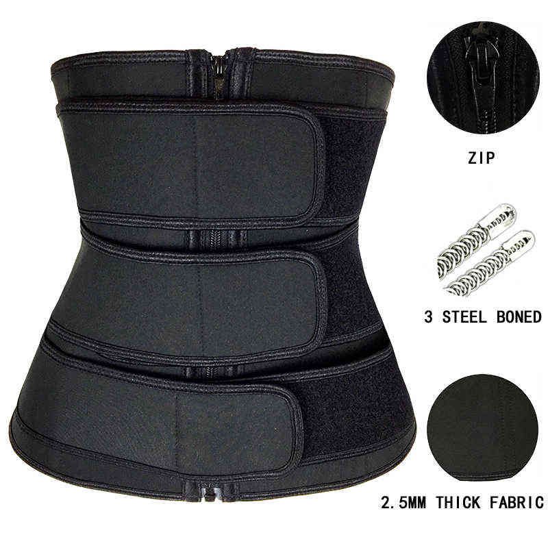3 ceintures noires zippées