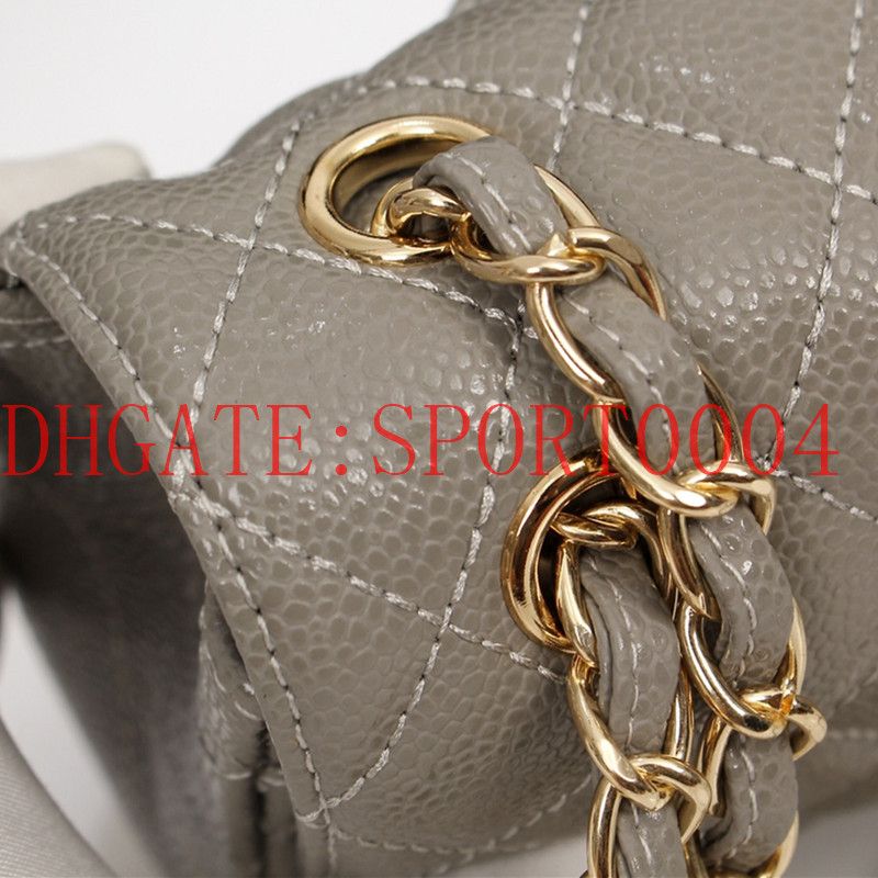 Caviar Rhombic Gray - Gold Chain