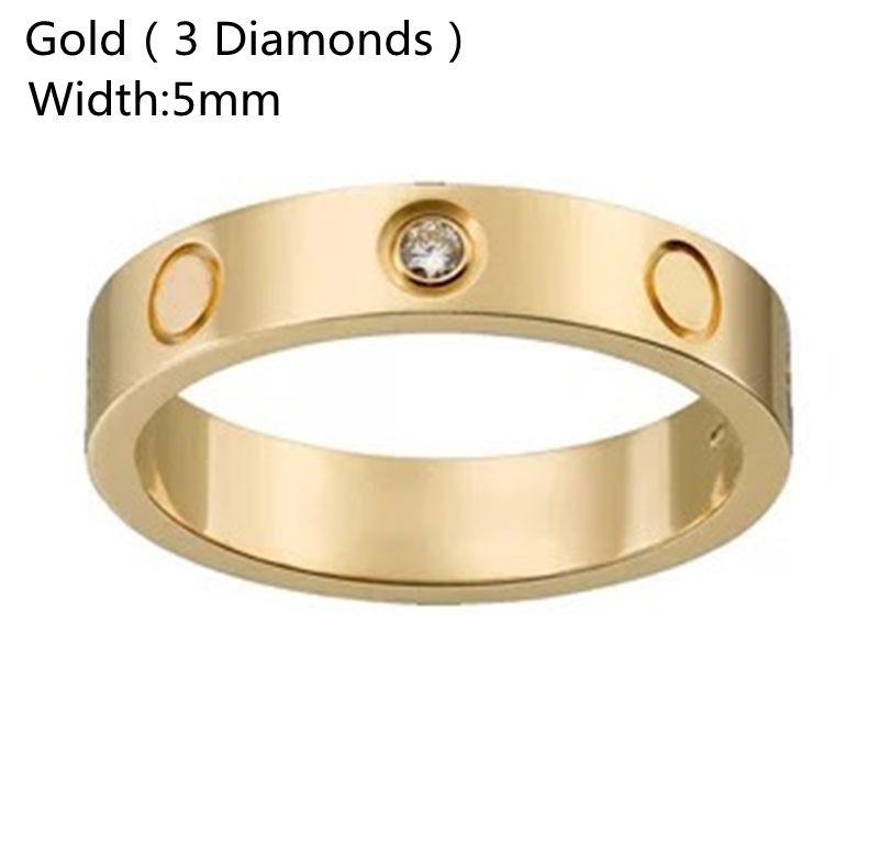 5mm Gold with Diamond