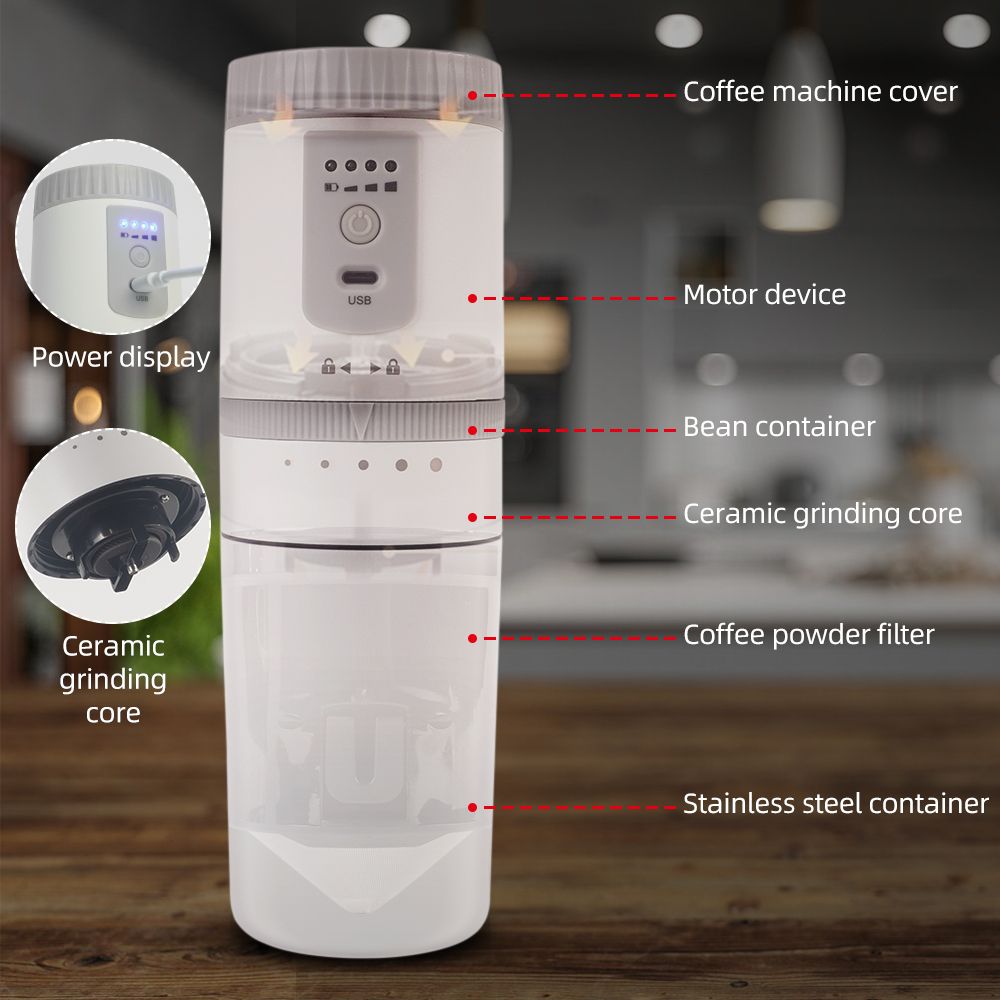 Compra Cafetera Portátil Para Automóvil Mini Mini Espresso Coffee Machine  Cafetos Eléctricos Grinder USB Recarga De Acero Inoxidable Barato | Entrega  Rápida Y Calidad | Es.Dhgate