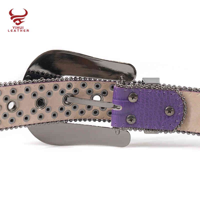 Purple Matte Blue Gator Belt Strap with Buckle – Double R Brand - Dallas