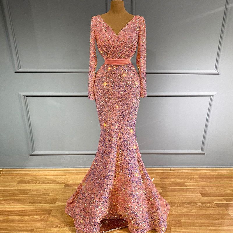 Blush Pink Sequin Mermaid Muslim 