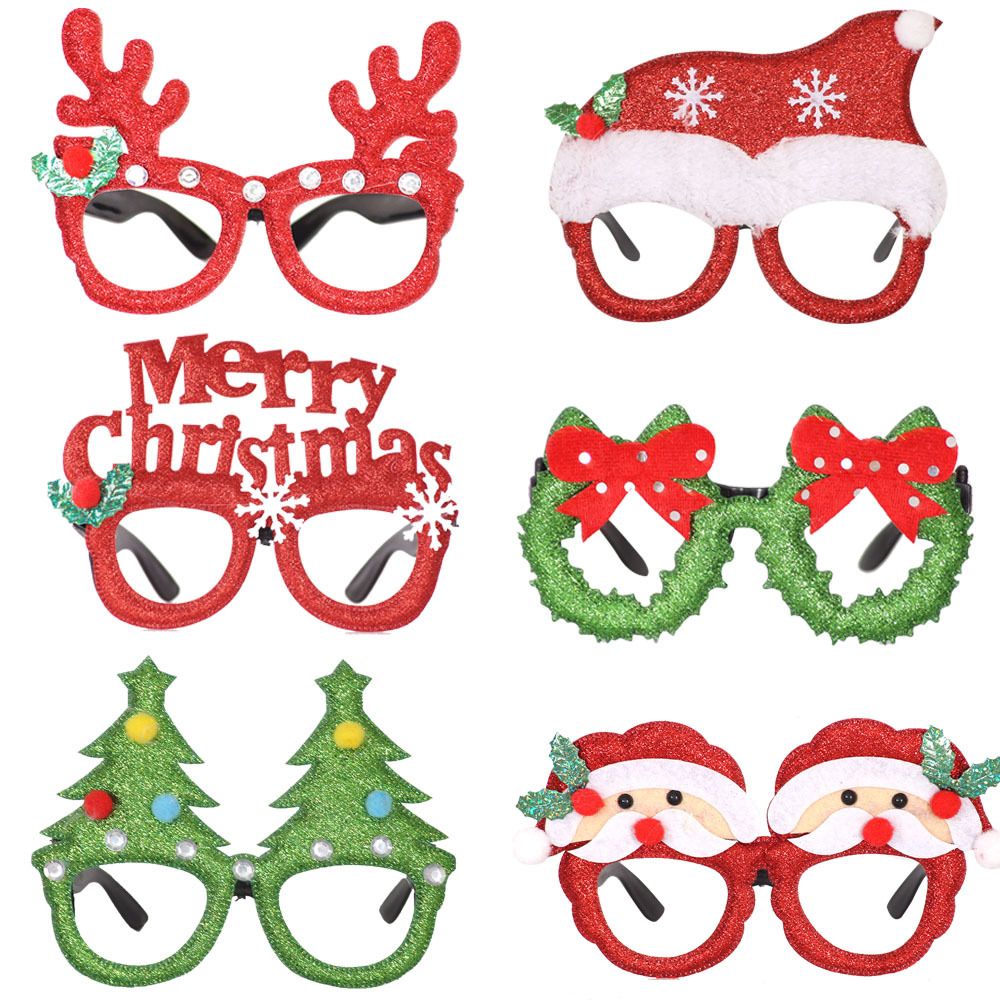 Regalo di Natale Stile Assortito A NIWWIN 6 Pezzi Natale Glitter Party Occhiali Decorazione Costume Occhiali Occhiali da Festa Cornice per bomboniere 