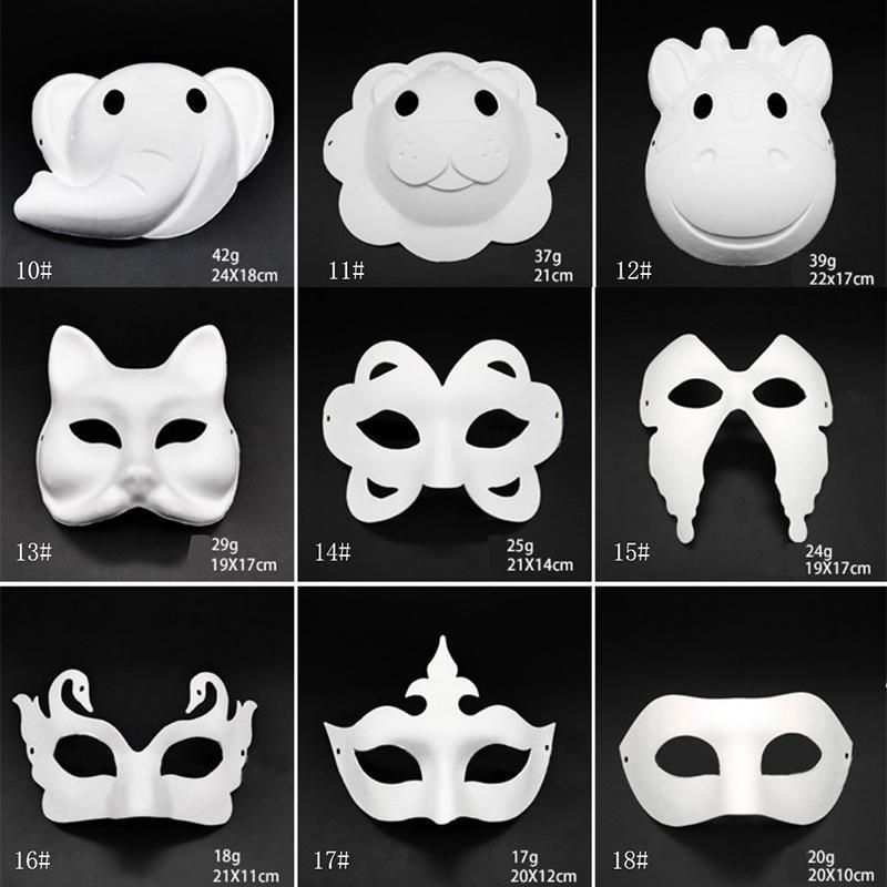 Makeup Dance White Masks Embryo Mould DIY Painting Handmade Mask Pulp Animal Halloween Festival Party Masks White Paper Face Mask RRA8397 Makeup Dance White Masks Embryo Mould DIY Painting Handmade Mask Pulp Animal Halloween Festival Party Masks White Paper Face Mask RRA8397