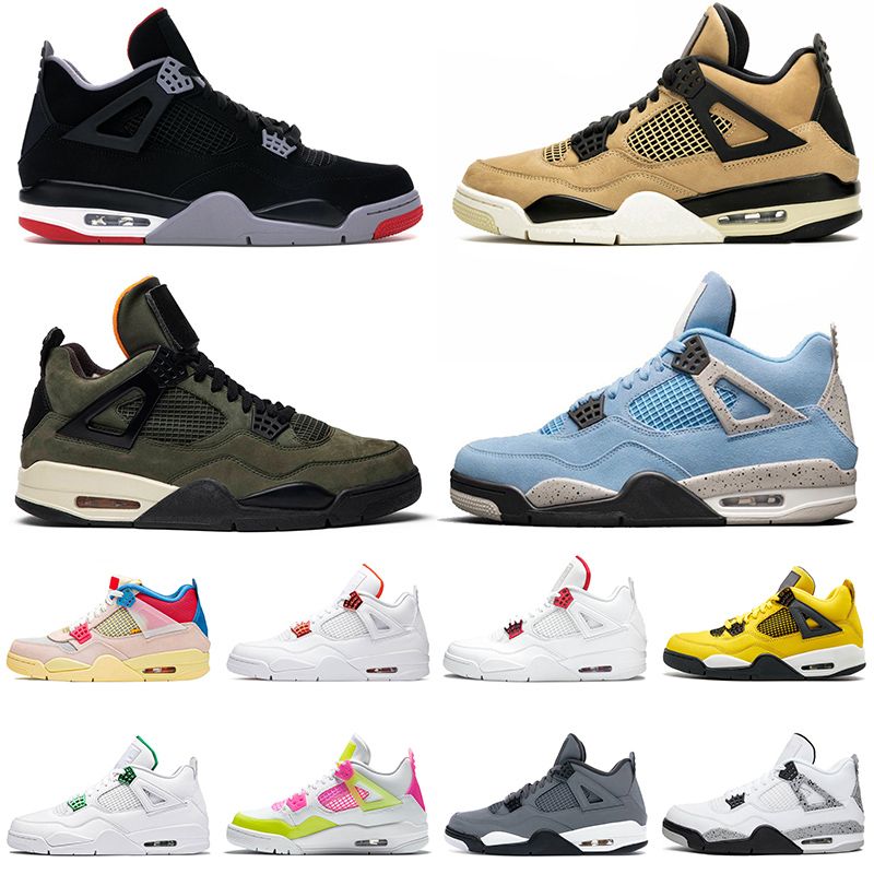 Acheter Pas Cher Nike Air Jordan 4 4s Off White JUPMAN 4 4S IV BRED BRED  SAIL PLANDIATEUR DE TOPITÉ BASKETBALL Chaussures De Basket Gris Argent  Hommes Femmes Chaussures De Champignons Sport