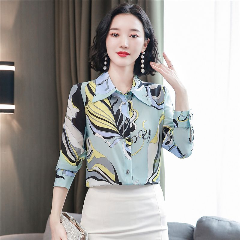 Korean Shirt Womens Blouse Autumn Long Sleeve Plus Size 3xl