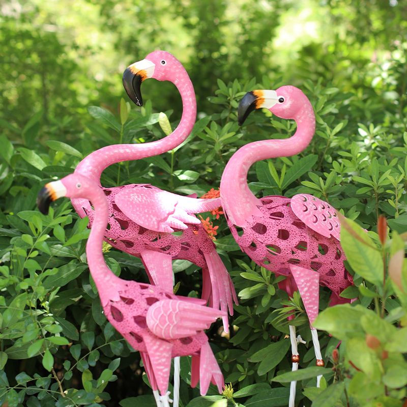 Maak een bed Abstractie nerveus worden Moderne eenvoudige lichte luxe roze Chinese flamingo tuin display decoratie  creatieve huwelijkscadeau outdoor tuinen landschap