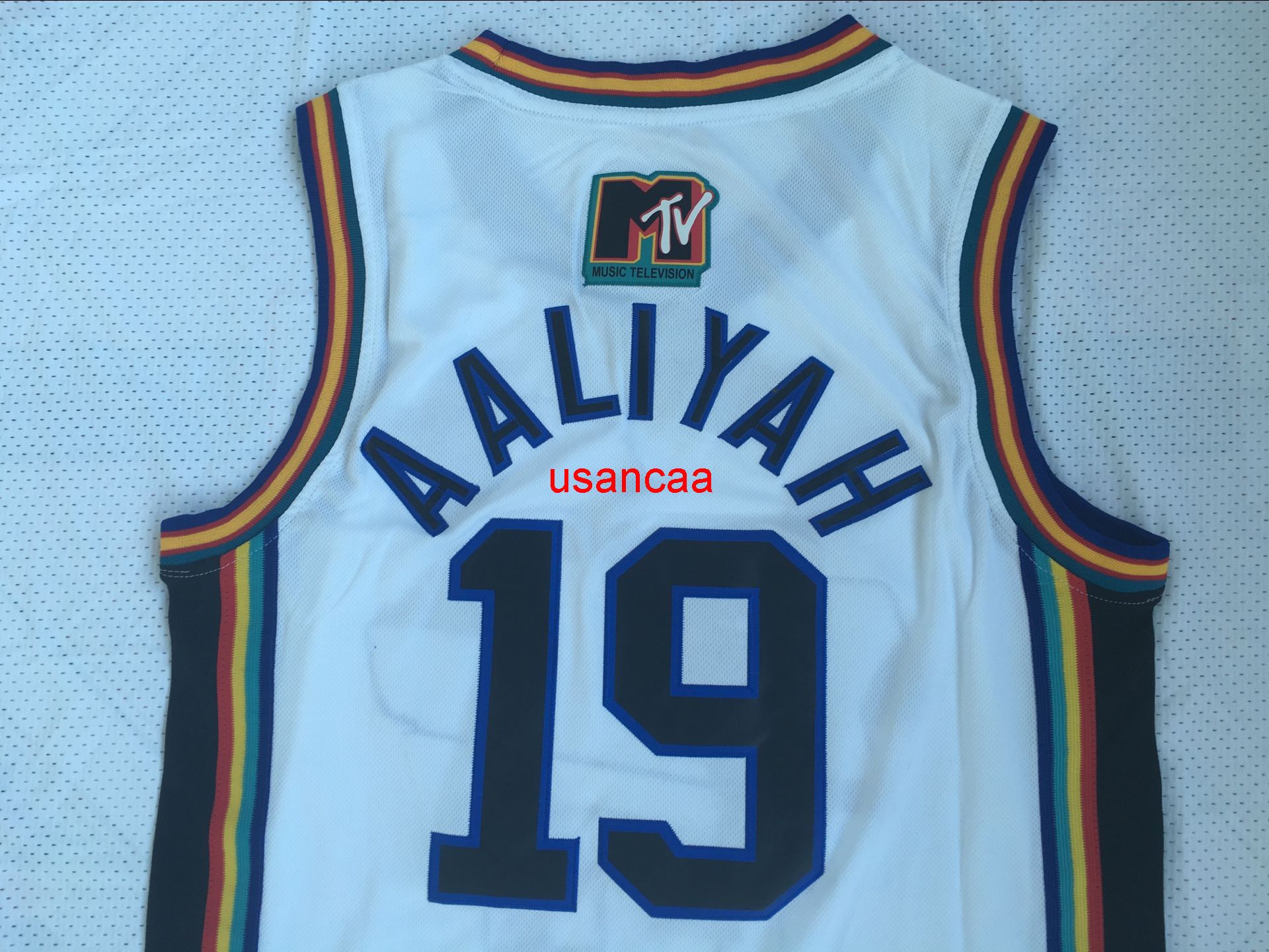 Mens 19 Aaliyah Bricklayers 1996 MTV Rock N Jock Movie Jersey 100