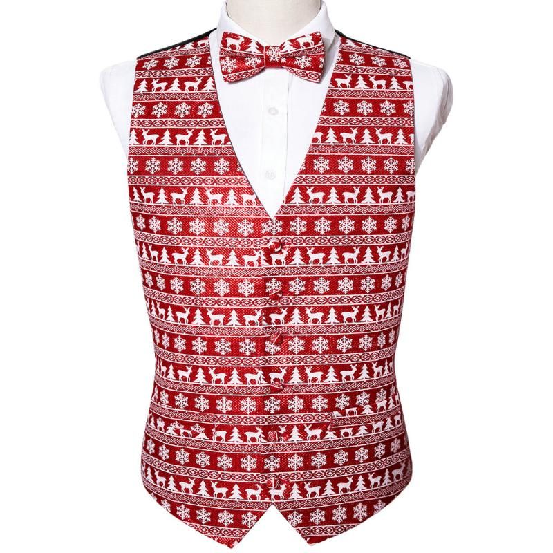 Mens Vests 3D Print Red Christmas Vest 