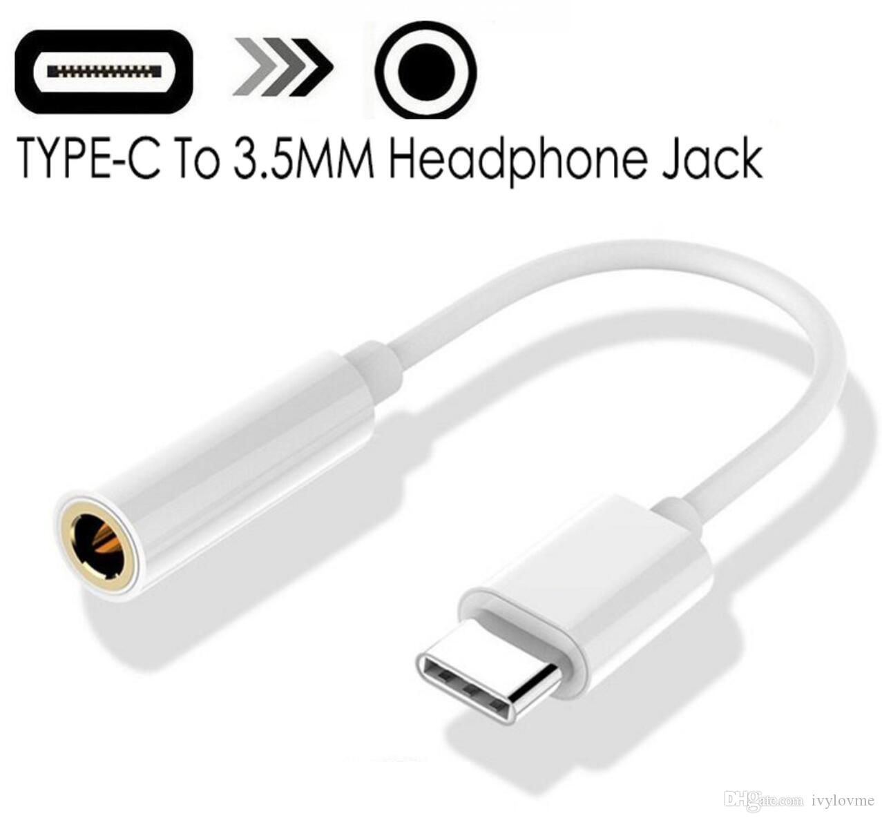New Type C To 3.5 Jack Earphone Cable USB C To 3.5mm AUX Headphones Adapter For Huawei Mate P20