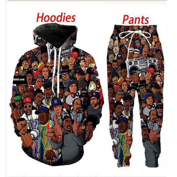 Nueva Moda 90s Old 3D Imprimir Hop Sweatshirt Sudaderas Hombres Mujer Ropa Pullover