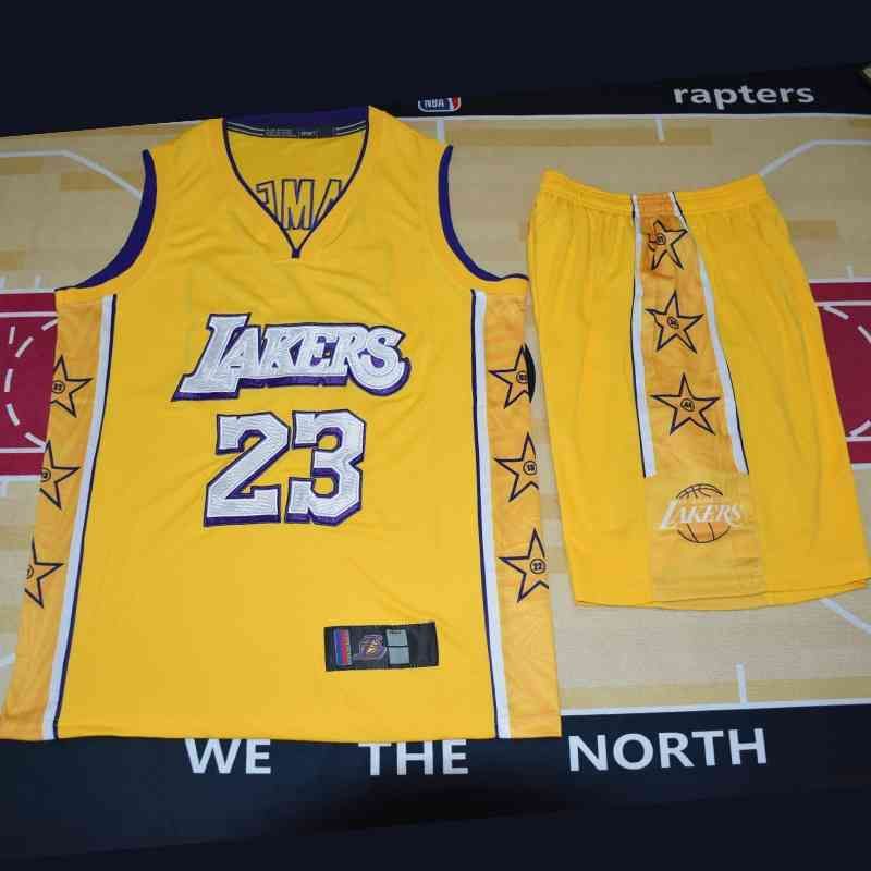Traje de uniforme de baloncesto de jersey de los Lakers-L 