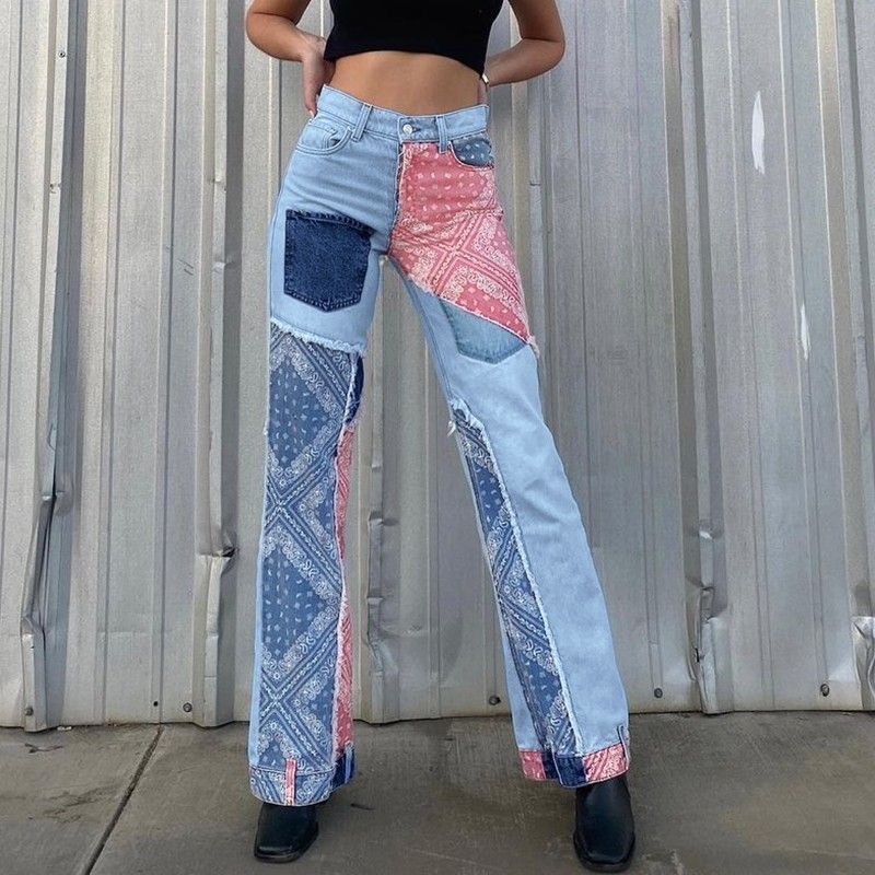 Compra Mujeres Jeans E Girl 90s Estética Y2K Ropa Pantalones Pantalones  Largos Pathwork Streetwear Street Ropa Señoras Sueltas Harajuku Mujeres  Jeans # F30 Barato | Entrega Rápida Y Calidad | Es.Dhgate