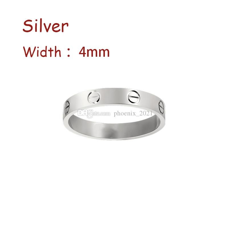 Silver (4mm)-LOVE Ring