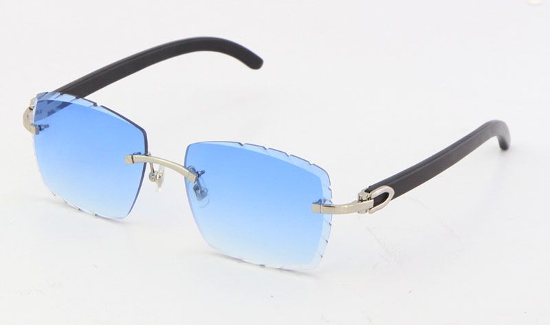 Buffalo Horn Silver Blue Lens