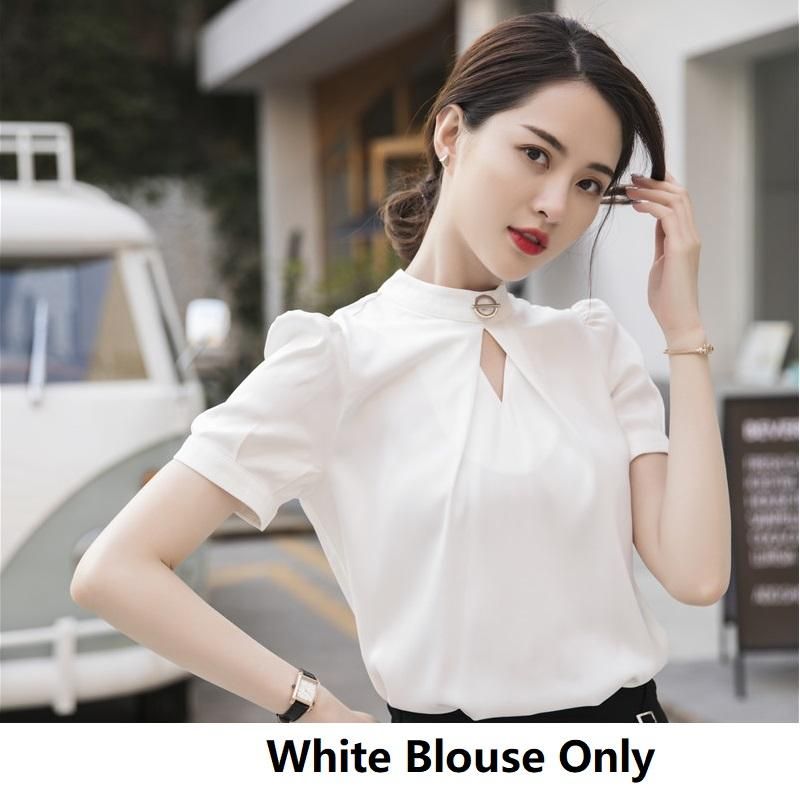 Verano manga corta moda estilos blusas camisas para mujeres trabajo trabajo trabajo elegante blusa blanca