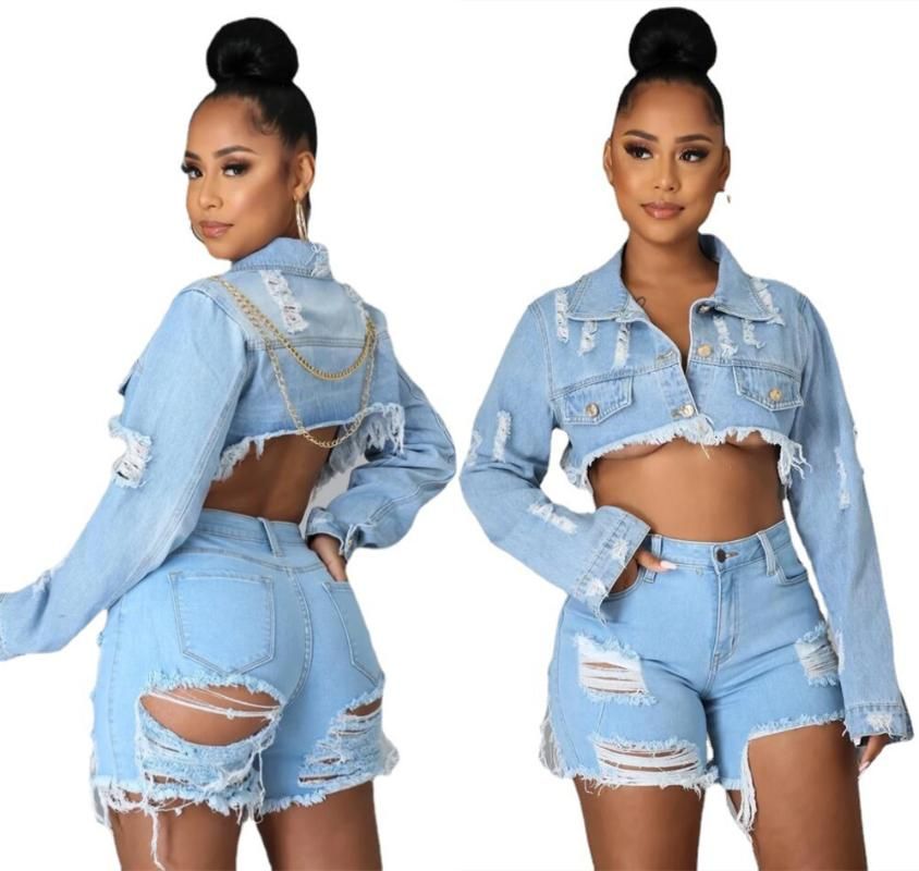 Womens Jackets Sexy Back Chains Short 