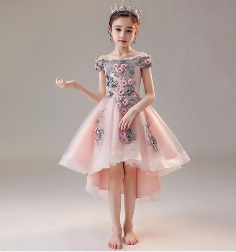 Vestidos de niña Vestido de niña de verano Vestido de encaje rosa flor adolescente niños boda Vestidos de niña Vestido de niña de verano Vestido de encaje rosa flor adolescente niños boda